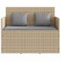 Preview: Gartenbank mit Kissen Beige Poly Rattan