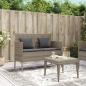 Preview: Gartenbank mit Kissen Grau Poly Rattan