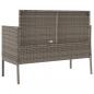 Preview: Gartenbank mit Kissen Grau Poly Rattan