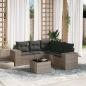 Preview: ARDEBO.de - 6-tlg. Garten-Sofagarnitur mit Kissen Grau Poly Rattan