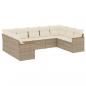 Preview: ARDEBO.de - 9-tlg. Garten-Sofagarnitur mit Kissen Beige Poly Rattan