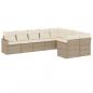 Preview: ARDEBO.de - 9-tlg. Garten-Sofagarnitur mit Kissen Beige Poly Rattan