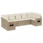 Preview: ARDEBO.de - 7-tlg. Garten-Sofagarnitur mit Kissen Beige Poly Rattan