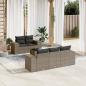 Preview: ARDEBO.de - 6-tlg. Garten-Sofagarnitur mit Kissen Grau Poly Rattan