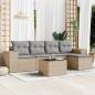 Preview: ARDEBO.de - 6-tlg. Garten-Sofagarnitur mit Kissen Beige Poly Rattan