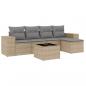 Preview: 6-tlg. Garten-Sofagarnitur mit Kissen Beige Poly Rattan