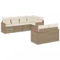 Preview: ARDEBO.de - 7-tlg. Garten-Sofagarnitur mit Kissen Beige Poly Rattan