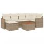 Preview: ARDEBO.de - 7-tlg. Garten-Sofagarnitur mit Kissen Beige Poly Rattan