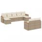 Preview: ARDEBO.de - 9-tlg. Garten-Sofagarnitur mit Kissen Beige Poly Rattan