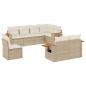 Preview: ARDEBO.de - 8-tlg. Garten-Sofagarnitur mit Kissen Beige Poly Rattan