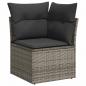 Preview: 7-tlg. Garten-Sofagarnitur mit Kissen Grau Poly Rattan