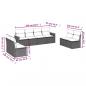 Preview: 8-tlg. Garten-Sofagarnitur mit Kissen Schwarz Poly Rattan