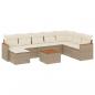 Preview: ARDEBO.de - 9-tlg. Garten-Sofagarnitur mit Kissen Beige Poly Rattan