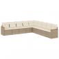 Preview: ARDEBO.de - 9-tlg. Garten-Sofagarnitur mit Kissen Beige Poly Rattan