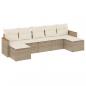 Preview: 7-tlg. Garten-Sofagarnitur mit Kissen Beige Poly Rattan