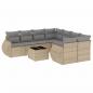 Preview: 9-tlg. Garten-Sofagarnitur mit Kissen Beige Poly Rattan