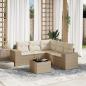 Preview: ARDEBO.de - 6-tlg. Garten-Sofagarnitur mit Kissen Beige Poly Rattan