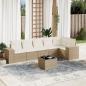 Preview: ARDEBO.de - 7-tlg. Garten-Sofagarnitur mit Kissen Beige Poly Rattan