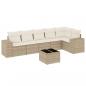 Preview: 7-tlg. Garten-Sofagarnitur mit Kissen Beige Poly Rattan