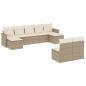 Preview: 9-tlg. Garten-Sofagarnitur mit Kissen Beige Poly Rattan