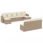 Preview: 10-tlg. Garten-Sofagarnitur mit Kissen Beige Poly Rattan