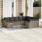 Preview: ARDEBO.de - 10-tlg. Garten-Sofagarnitur mit Kissen Grau Poly Rattan