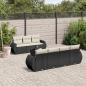 Preview: ARDEBO.de - 8-tlg. Garten-Sofagarnitur mit Kissen Schwarz Poly Rattan