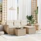 Preview: ARDEBO.de - 5-tlg. Garten-Sofagarnitur mit Kissen Beige Poly Rattan