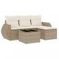 Preview: 5-tlg. Garten-Sofagarnitur mit Kissen Beige Poly Rattan