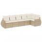 Preview: ARDEBO.de - 6-tlg. Garten-Sofagarnitur mit Kissen Beige Poly Rattan