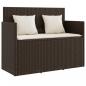 Preview: Gartenbank mit Kissen Braun Poly Rattan