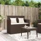 Preview: Gartenbank mit Kissen Braun Poly Rattan