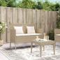 Preview: Gartenbank mit Kissen Beige Poly Rattan