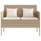 Preview: Gartenbank mit Kissen Beige Poly Rattan