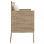 Preview: Gartenbank mit Kissen Beige Poly Rattan