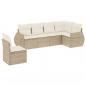 Preview: ARDEBO.de - 6-tlg. Garten-Sofagarnitur mit Kissen Beige Poly Rattan