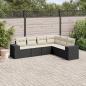 Preview: ARDEBO.de - 6-tlg. Garten-Sofagarnitur mit Kissen Schwarz Poly Rattan