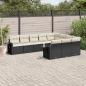 Preview: ARDEBO.de - 10-tlg. Garten-Sofagarnitur mit Kissen Schwarz Poly Rattan