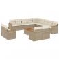 Preview: ARDEBO.de - 14-tlg. Garten-Sofagarnitur mit Kissen Beige Poly Rattan