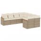 Preview: ARDEBO.de - 8-tlg. Garten-Sofagarnitur mit Kissen Beige Poly Rattan