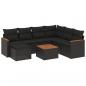 Preview: ARDEBO.de - 8-tlg. Garten-Sofagarnitur mit Kissen Schwarz Poly Rattan