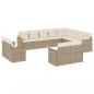 Preview: ARDEBO.de - 12-tlg. Garten-Sofagarnitur mit Kissen Beige Poly Rattan