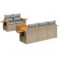 Preview: ARDEBO.de - 6-tlg. Garten-Sofagarnitur mit Kissen Beige Poly Rattan