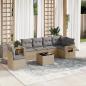 Preview: ARDEBO.de - 7-tlg. Garten-Sofagarnitur mit Kissen Beige Poly Rattan