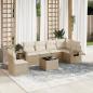 Preview: ARDEBO.de - 7-tlg. Garten-Sofagarnitur mit Kissen Beige Poly Rattan