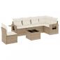 Preview: 7-tlg. Garten-Sofagarnitur mit Kissen Beige Poly Rattan