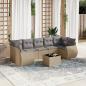 Preview: ARDEBO.de - 8-tlg. Garten-Sofagarnitur mit Kissen Beige Poly Rattan