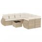 Preview: 9-tlg. Garten-Sofagarnitur mit Kissen Beige Poly Rattan