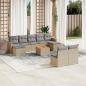 Preview: ARDEBO.de - 10-tlg. Garten-Sofagarnitur mit Kissen Beige Poly Rattan