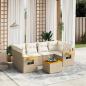 Preview: ARDEBO.de - 7-tlg. Garten-Sofagarnitur mit Kissen Beige Poly Rattan